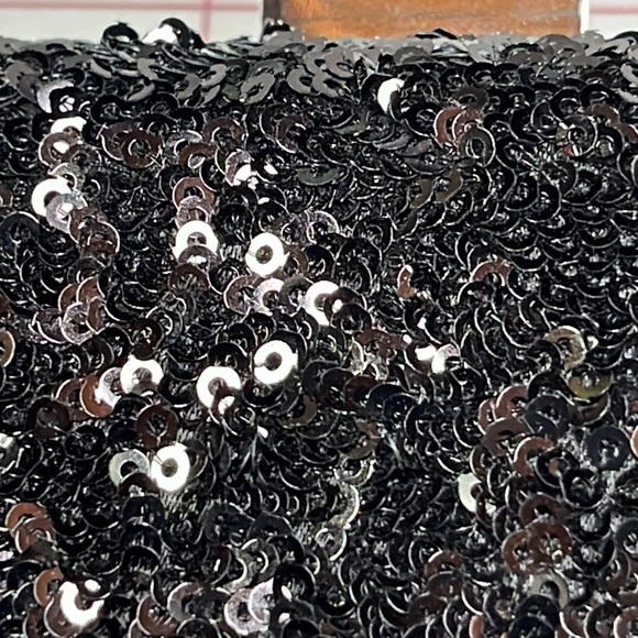 EXPRESSIONS NYC NWT Cocktail Black Sequin Clutch/Shoulder Evening/Party Purse - Picture 6 of 11